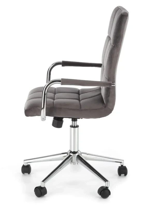 Fotel gabinetowy Gonzo 4 obrotowy do biura popielaty velvet