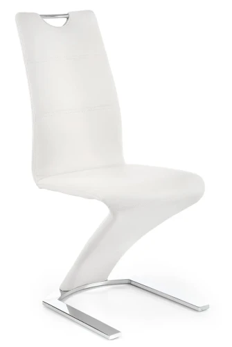 Krzesło K188 tapicerowane eco skóra z uchwytem do jadalni biały