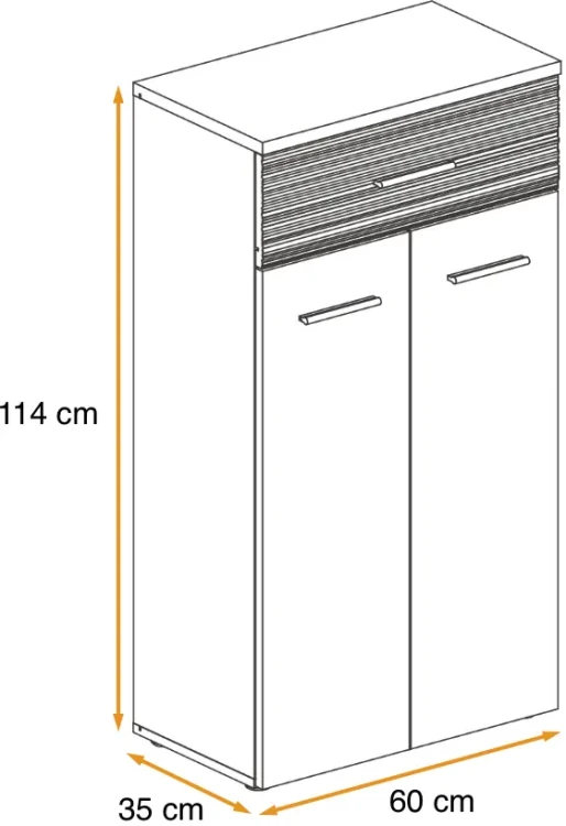 Komoda Gustavo 60 cm z szufladą do przedpokoju dąb wellington/biały połysk