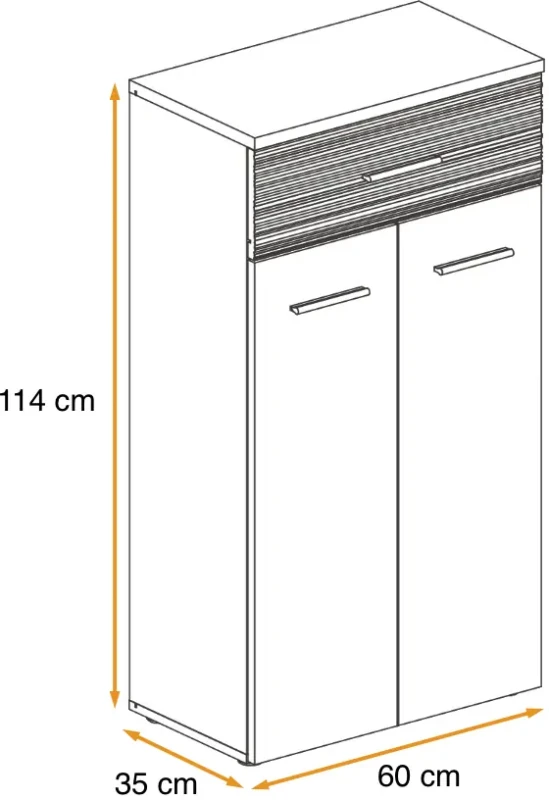 Komoda Gustavo 60 cm z szufladą do przedpokoju dąb wellington/biały połysk