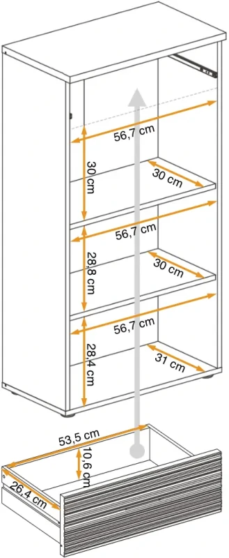 Komoda Gustavo 60 cm z szufladą do przedpokoju dąb wellington/biały połysk