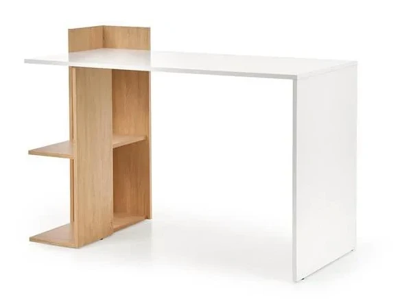 Biurko Fino 122 cm z półkami do pokoju młodzieżowego dąb złoty/biały