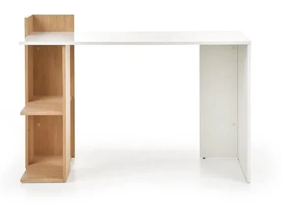 Biurko Fino 122 cm z półkami do pokoju młodzieżowego dąb złoty/biały