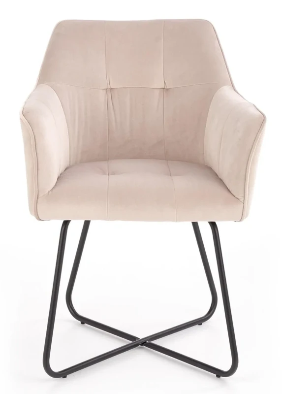 Krzesło K377 tapicerowane do jadalni beżowy/czarny