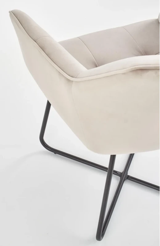 Krzesło K377 tapicerowane do jadalni beżowy/czarny