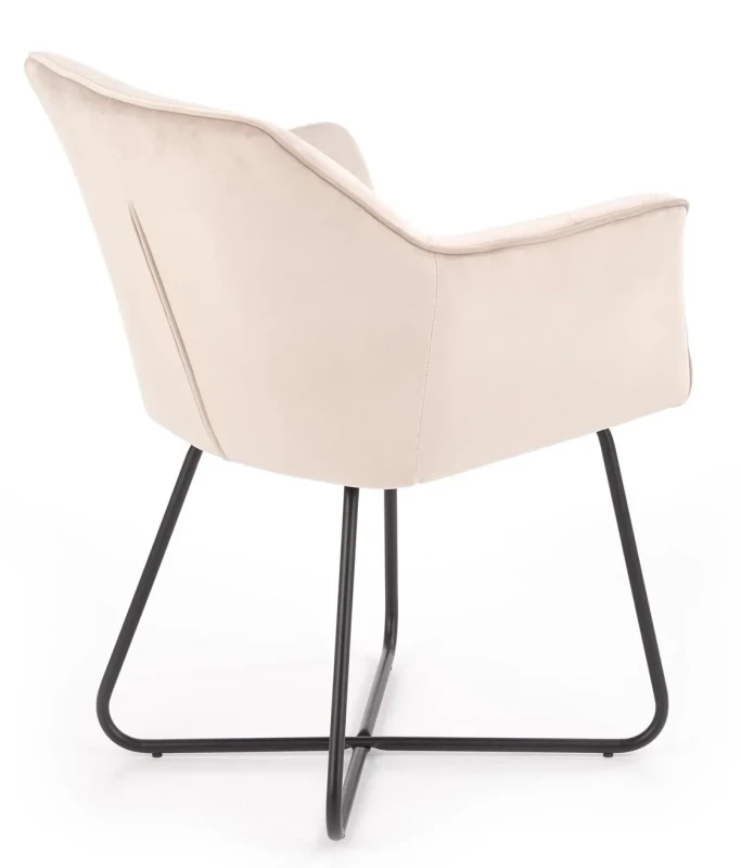 Krzesło K377 tapicerowane do jadalni beżowy/czarny