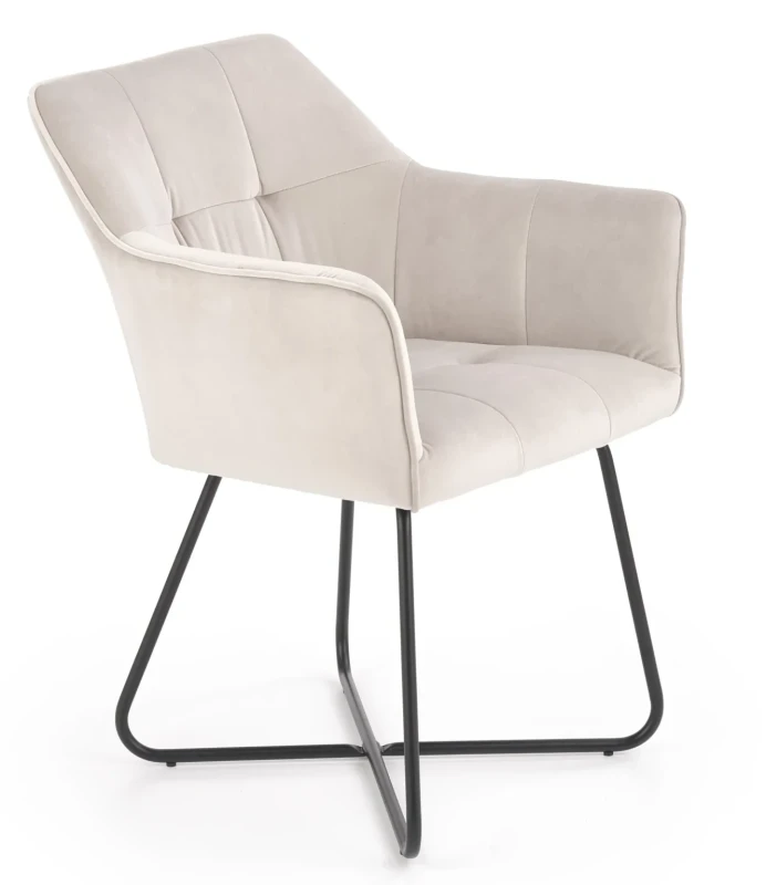 Krzesło K377 tapicerowane do jadalni beżowy/czarny