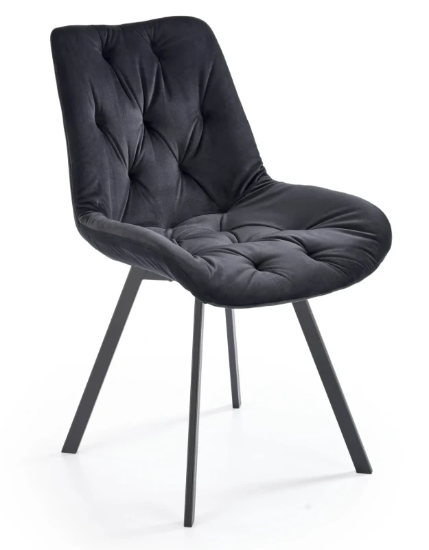 Krzesło K519 tapicerowane z obrotowym siedziskiem czarny