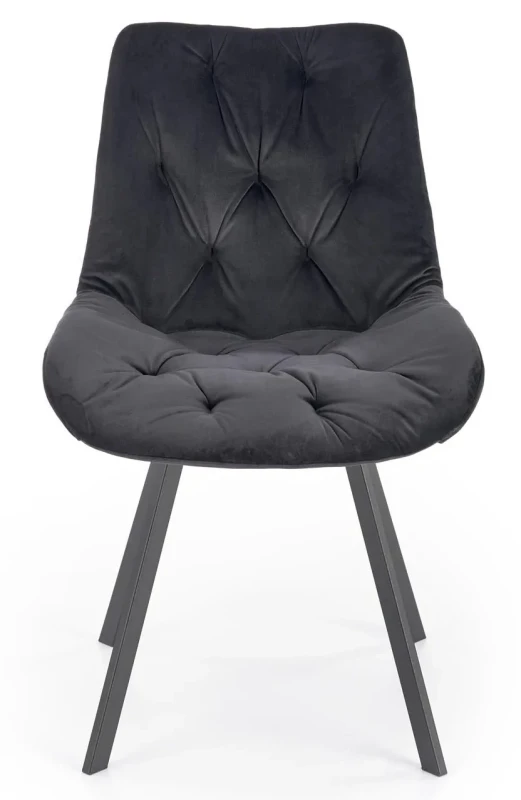 Krzesło K519 tapicerowane z obrotowym siedziskiem czarny