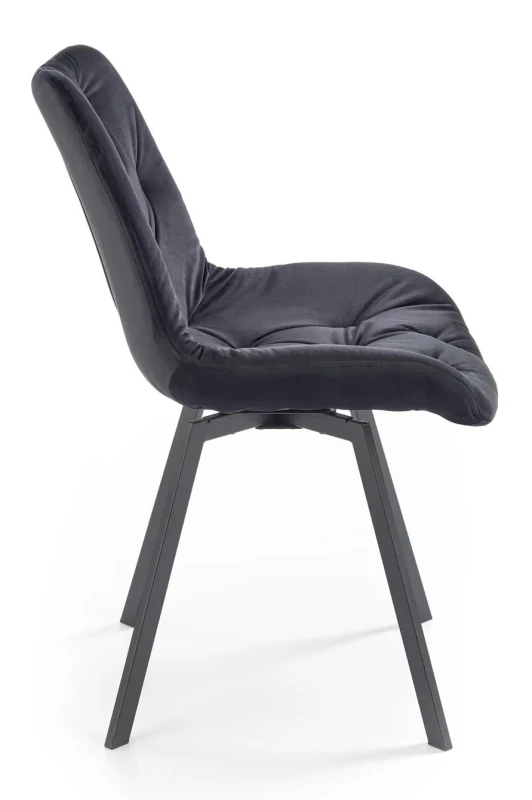 Krzesło K519 tapicerowane z obrotowym siedziskiem czarny