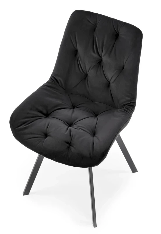Krzesło K519 tapicerowane z obrotowym siedziskiem czarny