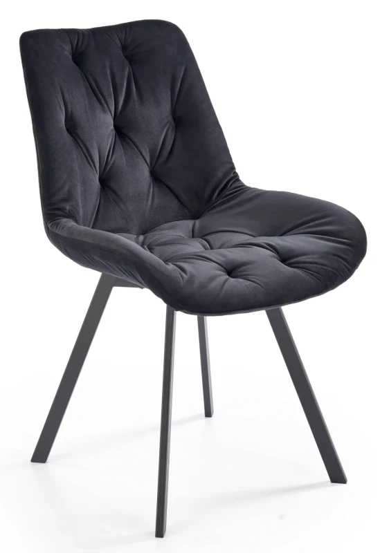 Krzesło K519 tapicerowane z obrotowym siedziskiem czarny