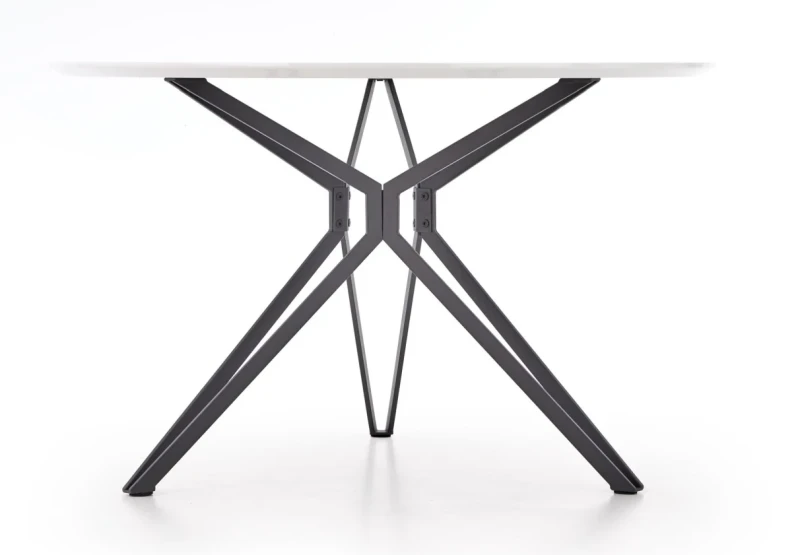 Stół okrągły Pixel 120cm do jadalni biały połysk/czarny