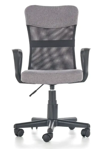 Fotel obrotowy Timmy 52 cm z siatką do pokoju młodzieżowego popiel/czarny