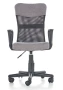 Fotel obrotowy Timmy 52 cm z siatką do pokoju młodzieżowego popiel/czarny