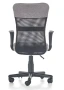 Fotel obrotowy Timmy 52 cm z siatką do pokoju młodzieżowego popiel/czarny