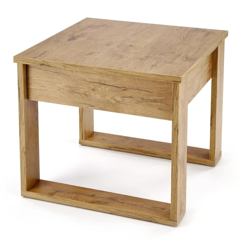 Stolik kawowy Nea Kwadrat 60 cm z szufladą do salonu dąb wotan