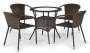 Stół Midas ogrodowy 74cm rattan syntetyczny/szkło ciemny brąz