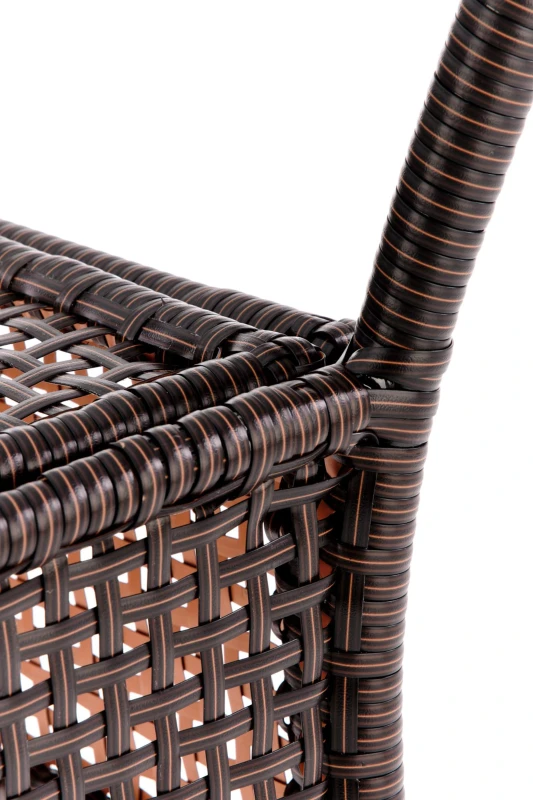 Stół Midas ogrodowy 74cm rattan syntetyczny/szkło ciemny brąz