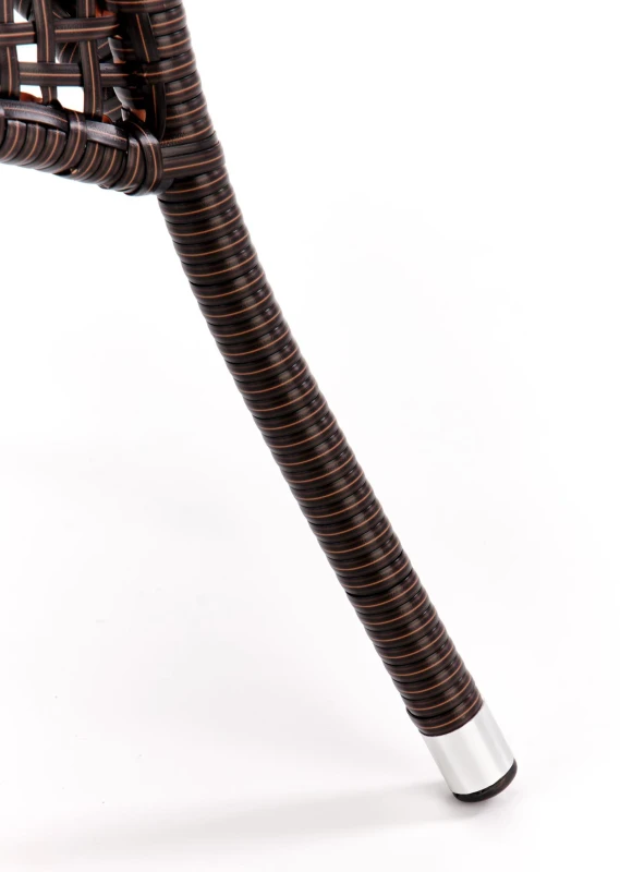 Stół Midas ogrodowy 74cm rattan syntetyczny/szkło ciemny brąz