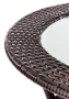 Stół Midas ogrodowy 74cm rattan syntetyczny/szkło ciemny brąz