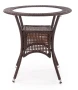 Stół Midas ogrodowy 74cm rattan syntetyczny/szkło ciemny brąz