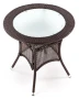 Stół Midas ogrodowy 74cm rattan syntetyczny/szkło ciemny brąz