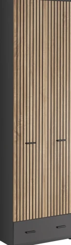 Szafa dwudrzwiowa Marco 60 cm z szufladą do przedpokoju antracyt/dąb artisan