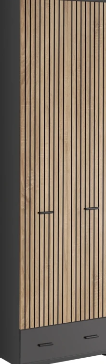 Szafa dwudrzwiowa Marco 60 cm z szufladą do przedpokoju antracyt/dąb artisan