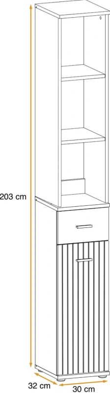 Szafka stojąca Marco 30 cm z szufladą do przedpokoju antracyt/dąb artisan