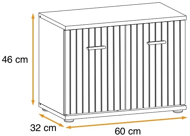 Szafka na buty Marco 60 cm dwudrzwiowa do przedpokoju antracyt/dąb artisan