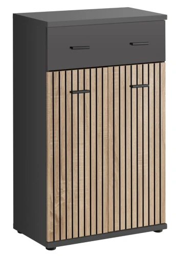 Komoda Marco 60 cm dwudrzwiowa z szufladą do przedpokoju antracyt/dąb artisan