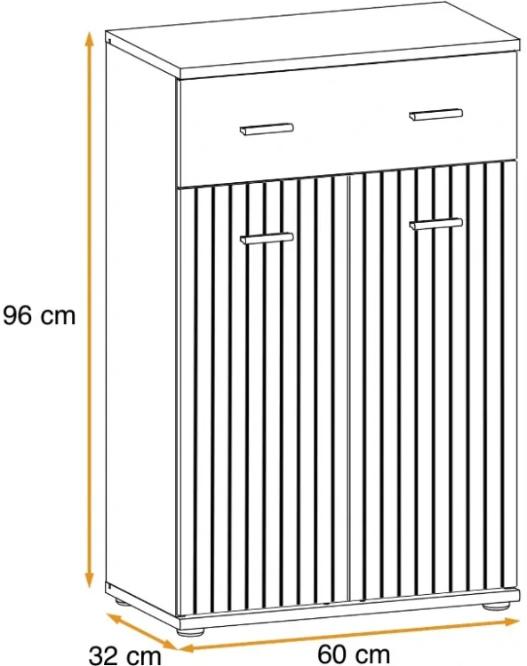 Komoda Marco 60 cm dwudrzwiowa z szufladą do przedpokoju antracyt/dąb artisan