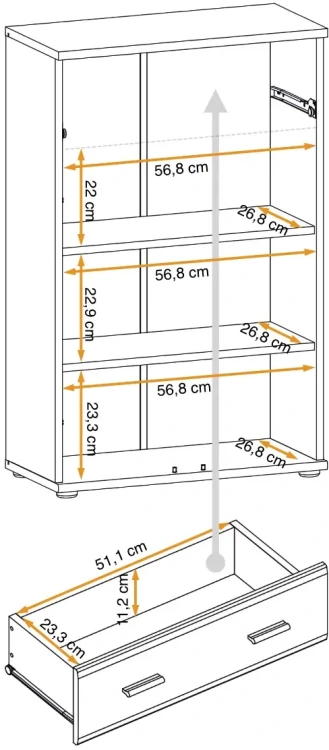 Komoda Marco 60 cm dwudrzwiowa z szufladą do przedpokoju antracyt/dąb artisan