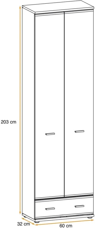 Zestaw mebli do przedpokoju Amario VIII z tapicerowanym panelem dąb sonoma/beż