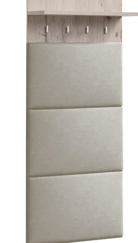 Wieszak tapicerowany Gustavo 60 cm z półką do przedpokoju dąb wellington/beż