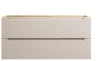 Szafka łazienkowa pod umywalkę 120 cm 2 szuflady OCEAN BEIGE beż + dąb olejowany
