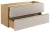 Szafka łazienkowa pod umywalkę 120 cm 2 szuflady OCEAN BEIGE beż + dąb olejowany