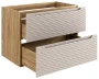 Szafka łazienkowa pod umywalkę 80 cm 2 szuflady OCEAN BEIGE beż + dąb olejowany
