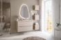 Szafka łazienkowa pod umywalkę 90 cm 2 szuflady OCEAN BEIGE beż + dąb olejowany - aranżacja