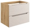 Szafka łazienkowa pod umywalkę 70 cm 2 szuflady OCEAN BEIGE beż + dąb olejowany
