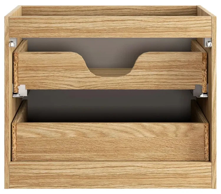 Szafka łazienkowa pod umywalkę 70 cm 2 szuflady OCEAN BEIGE beż + dąb olejowany