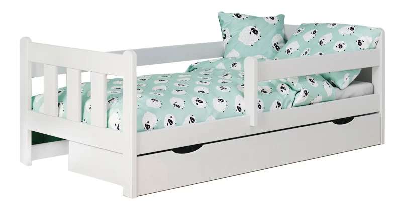 Łóżko Marinella 160x80 cm z wysuwaną szufladą do pokoju młodzieżowego biały