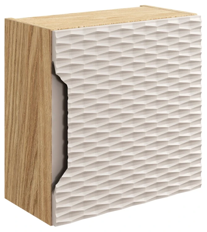 Szafka górna qubik 35 cm OCEAN BEIGE beż + dąb olejowany