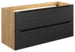 Szafka łazienkowa pod umywalkę 120 cm 2 szuflady OCEAN BLACK czarny + dąb olejowany