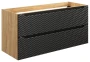 Szafka łazienkowa pod umywalkę 120 cm 2 szuflady OCEAN BLACK czarny + dąb olejowany