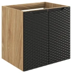 Szafka łazienkowa pod umywalkę 60 cm 2 drzwi OCEAN BLACK czarny + dąb olejowany