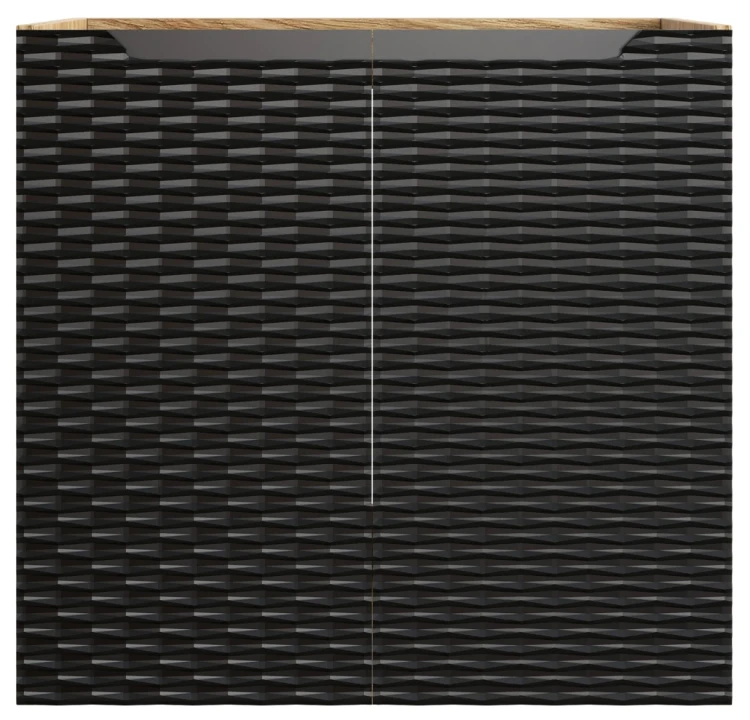 Szafka łazienkowa pod umywalkę 60 cm 2 drzwi OCEAN BLACK czarny + dąb olejowany
