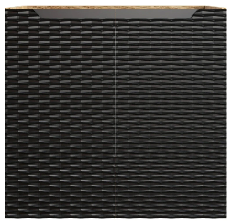 Szafka łazienkowa pod umywalkę 60 cm 2 drzwi OCEAN BLACK czarny + dąb olejowany