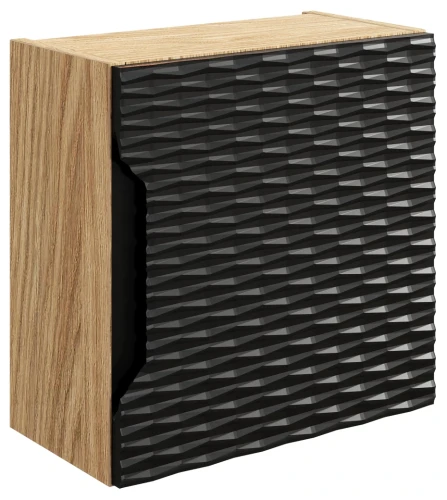 Szafka górna qubik 35 cm OCEAN BLACK czarny + dąb olejowany